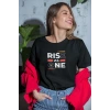 Kadın Özel Baskılı Modern Fit %100 Pamuk Bisiklet Yaka T-Shirt