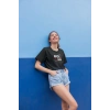 Kadın Özel Baskılı Modern Fit %100 Pamuk Bisiklet Yaka T-Shirt