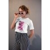KADIN Özel Baskılı Modern Fit %100 Pamuk Bisiklet Yaka T-Shirt