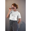 Kadın Özel Baskılı Modern Fit %100 Pamuk Bisiklet Yaka T-Shirt