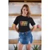 Kadın Özel Baskılı Modern Fit %100 Pamuk Bisiklet Yaka T-Shirt