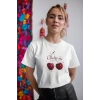 Kadın Özel Baskılı Modern Fit %100 Pamuk Bisiklet Yaka T-Shirt
