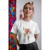 Kadın Özel Baskılı Modern Fit %100 Pamuk Bisiklet Yaka T-Shirt