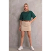 Kadın Regular Fit Tişört Bisiklet Yaka Yazlık Kısa Kol Basıc T-Shirt - Yeşil