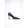 Kadın Rugan Acı Kahve Stiletto TR08MS27M