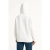 Kadın Samuray Ninja Çift Kapüşonlu Maske Detaylı 3 İplik Hoodie - Beyaz