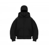 Kadın Samuray Ninja Çift Kapüşonlu Maske Detaylı 3 İplik Hoodie - Siyah