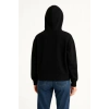 Kadın Samuray Ninja Çift Kapüşonlu Maske Detaylı 3 İplik Hoodie - Siyah