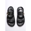 Kadın Siyah 2cm Topuk Boyu Yazlık Rahat Sandalet TR27MY05A