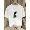 Kadın T-Shirt Bisiklet Yaka Kısa kol Baskılı tişört - Beyaz