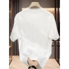 Kadın T-Shirt Bisiklet Yaka Kısa kol Baskılı tişört - Beyaz