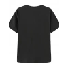 Kadın T-shirt Bisiklet Yaka Oversize Kısa Kollu Tişört - Siyah