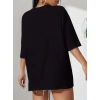 Kadın T-shirt Penye Compack Classical Baskılı Kısa kol Tişört - Siyah