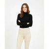 Kadın Tam Boğazlı Fitilli Likrali Koşkorse Badi - Siyah