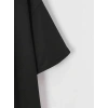 Kadın Tişört Shut Up Baskılı Kısa Kol Bisiklet Yaka T-Shirt - Siyah