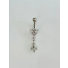 Kelebek Detaylı Sallantılı Göbek Piercing