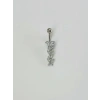 Kelebek Detaylı Sallantılı Göbek Piercing