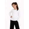 Kız Çocuk Basic Uzun Kollu Tişört Okul Günlük Rahat T-Shirt - Beyaz