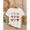 Kız Çocuk Bisiklet Yaka Baskılı T-Shirt - Beyaz