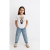 Kız Labubu Çocuk Baskılı T-Shirt - Beyaz