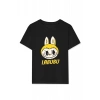Kız Labubu Çocuk Baskılı T-Shirt - Siyah