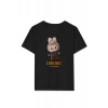Kız Labubu Çocuk Baskılı T-Shirt - Siyah