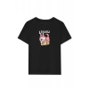 Kız Labubu Çocuk Baskılı T-Shirt - Siyah