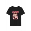 Kız Labubu Çocuk Baskılı T-Shirt - Siyah