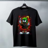 Marvin the Martian Graffiti Baskılı Unisex Siyah Tişört - 24/1 Penye Pamuklu