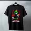 Marvin the Martian Graffiti Baskılı Unisex Siyah Tişört - 24/1 Penye Pamuklu