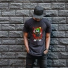 Marvin the Martian Graffiti Baskılı Unisex Siyah Tişört - 24/1 Penye Pamuklu