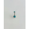 Mavi Opal Taş Detaylı Göbek Piercing