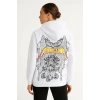 Metallica İki İplik Kapüşonlu Ön ve Arka Baskılı hoodie - Beyaz