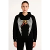 Metallica İki İplik Kapüşonlu Ön ve Arka Baskılı hoodie - Siyah