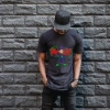 Mickey Mouse Graffiti Baskılı Unisex Siyah Oversize Tişört - 24/1 Penye