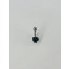 Mistik Topaz Taşlı Kalp Detaylı Göbek Piercing
