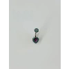 Mistik Topaz Taşlı Kalp Detaylı Göbek Piercing