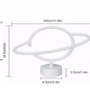 Neon Işıklı Satürn Lamba Pil+usb Mz-503