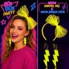 Neon Sarı Dantel Taç Ve Şimşek Küpe 8039ler 9039lar Parti Seti
