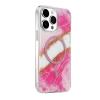 Onegif Apple İphone 15 Pro Max Lotus Simli Magsafe Kapak - Pembe