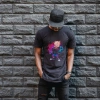 Porky Pig Graffiti Baskılı Unisex Siyah Oversize Tişört - 24/1 Penye