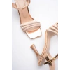 Rose Gold Taşlı İnce Topuklu Abiye Sandalet TR20MY15G