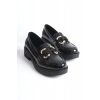 Rugan Siyah Gold Tokalı Kadın Loafer TR17MS02A