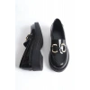 Rugan Siyah Gold Tokalı Kadın Loafer TR17MS02A