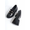 Rugan Siyah Gold Tokalı Kadın Loafer TR17MS02A