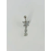 Sallantılı Çiçek Detaylı  Göbek Piercing