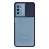 Samsung Galaxy M52 5g Kılıf Palm Buzlu Kamera Sürgülü Silikon - Lacivert
