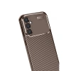 Samsung Galaxy S24 Fe Kılıf Auto Focus Karbon Kapak - Kahverengi