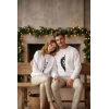 Sevgililer Günü Özel Bisiklet Yaka Aslan Baskılı Oversize Sweatshirt - Beyaz