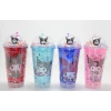 Sevimli Kuromi Işıklı Pipetli Boncuklu Suluk & Bardak 400 Ml  Alk4705